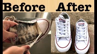 HOW I CLEAN MY WHITE CONVERSE  Mermishell beauty 2017 [upl. by Sasnett415]