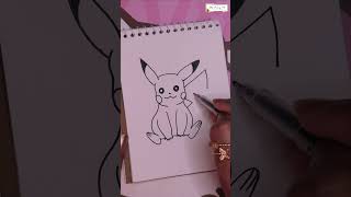 pikachu is enjoying himself  draw pikachu easy  pikachu easy drawing  pokemon song [upl. by Meece691]