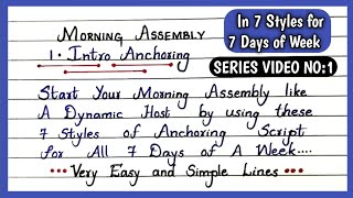 School Morning Assembly Anchoring Script [upl. by Airec5]