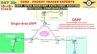 CCNA DAY 39 OSPF Configuration Using Cisco Packet Tracer  How to configure OSPF Routing Protocol [upl. by Ellehctim807]