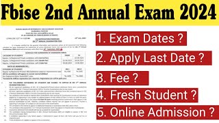 FBISE 2nd Annual Exam 2024  improvement exam 2024 class 9 federal board  FF Academy Fazal Academy [upl. by Carder]