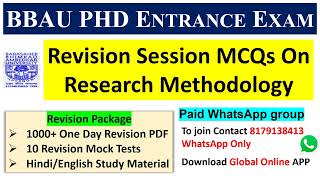 BBAU PhD Entrance Exam 202122 Revision SessionMCQs On Research MethodologyPhD Entrance Exam 2022 [upl. by Lseil]