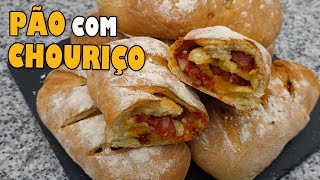 PÃO COM CHOURIÇO  Receita Tradicional Portuguesa receitas receitasimples receitasfaceis baking [upl. by Ammamaria454]