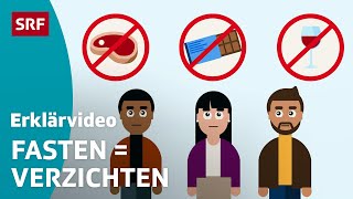 Was ist Fasten – einfach erklärt  Kindervideos  SRF Kids [upl. by Arhoz]