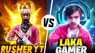 LAKA GAMER 🖥️ VS RUSHER YT 🖥️  Friendly Fight 💗 VBADGE VS SEASON 2 😱 LakaGamingz [upl. by Hanschen654]