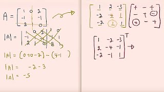 How to find inverse of a 3x3 matrix การหาอินเวอร์สเมทริกซ์ 3x3 [upl. by Ettenahc]