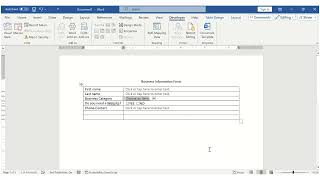 How to Create Fillable Forms using MS Word  Tech Veggies [upl. by Dalis]