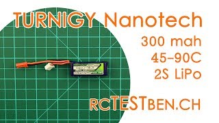 Turnigy Nanotech 300mah 2S 4590C LiPo Battery Testing  RCTESTBENCH [upl. by Sirmons]