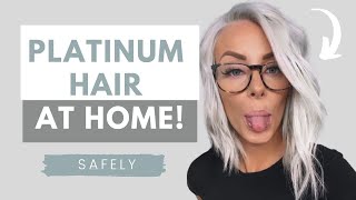 PLATINUM WHITE HAIR AT HOME  SAFELY [upl. by Nerta]