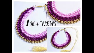 Handmade Double Colour Chocker Necklace  Silk Thread Jewellery Making At Home [upl. by Ty]