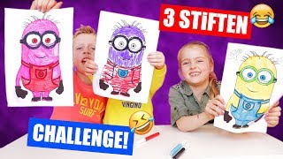 3 STIFTEN CHALLENGE 3 Marker Challenge ♥DeZoeteZusjes♥ [upl. by Eiramenna]