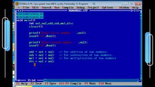 Addition Subtraction Multiplication amp Division using Scanf Function  C Programming Tutorial 4 [upl. by Fariss]