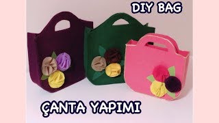 ÇOK KOLAY KEÇEDEN ÇANTA YAPIMI  EASY MAKING BAG  No Sew [upl. by Gaal]