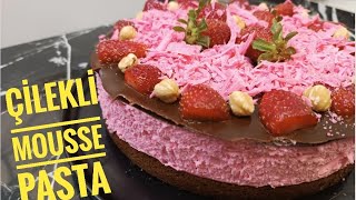 Çilekli Mousse Pasta  strawberry mousse cake tiktok viral reels [upl. by Imray]