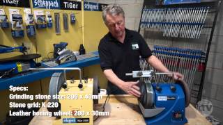 Scheppach TiGer2000s Sharpening and Honing System  Toolstop DEMO [upl. by Adaurd336]