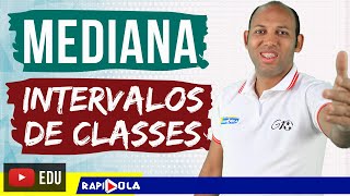 MEDIANA PARA DADOS AGRUPADOS COM CLASSES ✅ ESTATÍSTICA [upl. by Aerdnuahs]