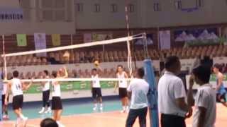 NU Bulldogs Mens Volleyball WarmUp  Philippine National Games 2013 [upl. by Alyos]