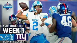 Detroit Lions vs New York Giants  2024 Preseason Week 1 Game Highlights [upl. by Nylirehc]