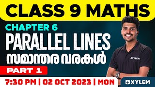 Class 9 Maths  Chapter 6  Parallel Lines  സാമാന്തര വരകൾ Part 1  Xylem Class 9 [upl. by Semyaj]