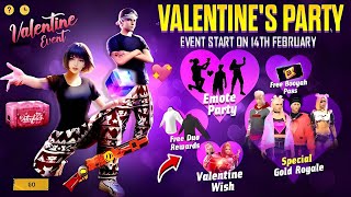 Upcoming Valentine Events In Free Fire  Free Valentine Bundle Free Fire  Free Fire New Event [upl. by Ymer]