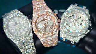 Moissanite AP Watch Review  Diamond Audemars Piguet Royal Oak Watch Review [upl. by Anilra481]