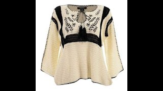 como tejer blusa o tunica a crochet que facil es bordar [upl. by Sivia545]