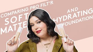 COMPARING PRO FILTR SOFT MATTE AND HYDRATING FOUNDATION  FENTY BEAUTY [upl. by Ethyl]