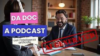 Come trasformare un documento in un podcast con lAI video generato 100 automaticamente [upl. by Aynotel726]