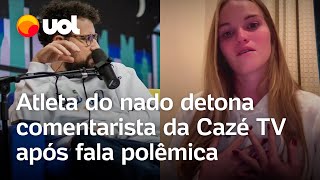 Olimpíadas 2024 Atleta do nado detona comentarista da Cazé TV após fala sobre comer gente [upl. by Neirad]