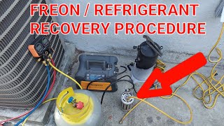 REFRIGERANT  FREON RECOVERY [upl. by Enihpets692]