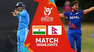 India v Nepal  Match Highlights  U19 CWC 2024 [upl. by Hoashis]