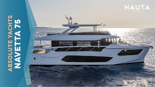 Absolute Yachts  Navetta 75  POV boat tour esterni e cabine [upl. by Ardiekal]