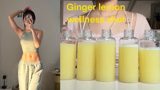 WHAT I DRINK EVERY MORNING for glowing skin flat stomach  디톡스 레몬진저샷 만들기 [upl. by Phillipe]