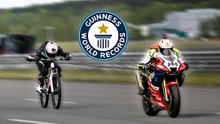 Fastest Towed Bicycle  Guinness World Records [upl. by Ennayd293]