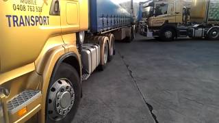 Extemelly tight reversing of BDouble Truck in Australia [upl. by Nnaesor]