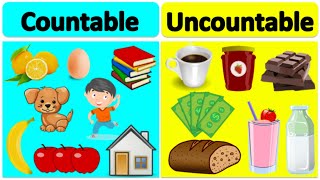 COUNTABLE vs UNCOUNTABLE NOUNS  Learn the difference with examples [upl. by Kawai]