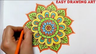 how to make handmade rangoli design  rangoli design drawing [upl. by Limaj]