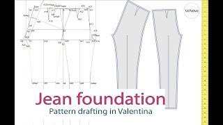 How to draft trousers jeans pattern in ValentinaSeamly2D [upl. by Tore]