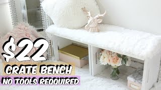 CRATE BENCH HACK DIY CRATE FURNITURE [upl. by Engelhart]