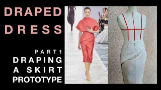 Draped dress part 1 draping a skirt [upl. by Bazil]