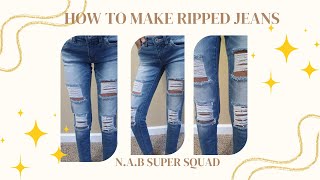 👖 How to Make Ripped Jeans  DIY Distressed Denim Tutorial 👖 [upl. by Annasiul]