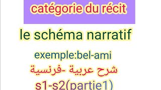 catégorie du récit s2le schéma narratif شرح بالعربية و الفرنسيةpartie1 [upl. by Tufts173]