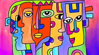 How to Draw Cubism face art  Cubism Picasso inspired portraits  Cubism art lesson face drawing [upl. by Kenric777]