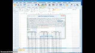 SplitPlot ANOVA Data Input [upl. by Radloff]