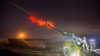 Howitzer shell Visible at Night Firing amp Impact Footage  Artillery Operation  MFA [upl. by Karon]