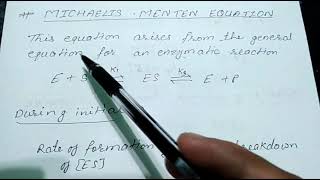 Michaelis Menten equation [upl. by Masterson]