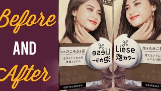 LIESE HAIR DYE BUBBLE SHAMPOO in AIRY BROWN…BEFORE AND AFTER [upl. by Ahsiemat308]