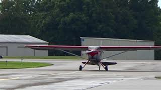 1948 Luscombe Silvaire 8F Tail Wheel Aeroplane with Continental C90 Engine Taxiing to Full Stop [upl. by Andel]