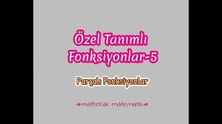 Özel Tanımlı Fonksiyonlar5 Parçalı Fonksiyonlar [upl. by Aissac]