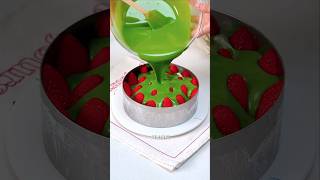 Amazing strawberry matcha cake cooking shortsrecipe food dessert recipe [upl. by Medovich]